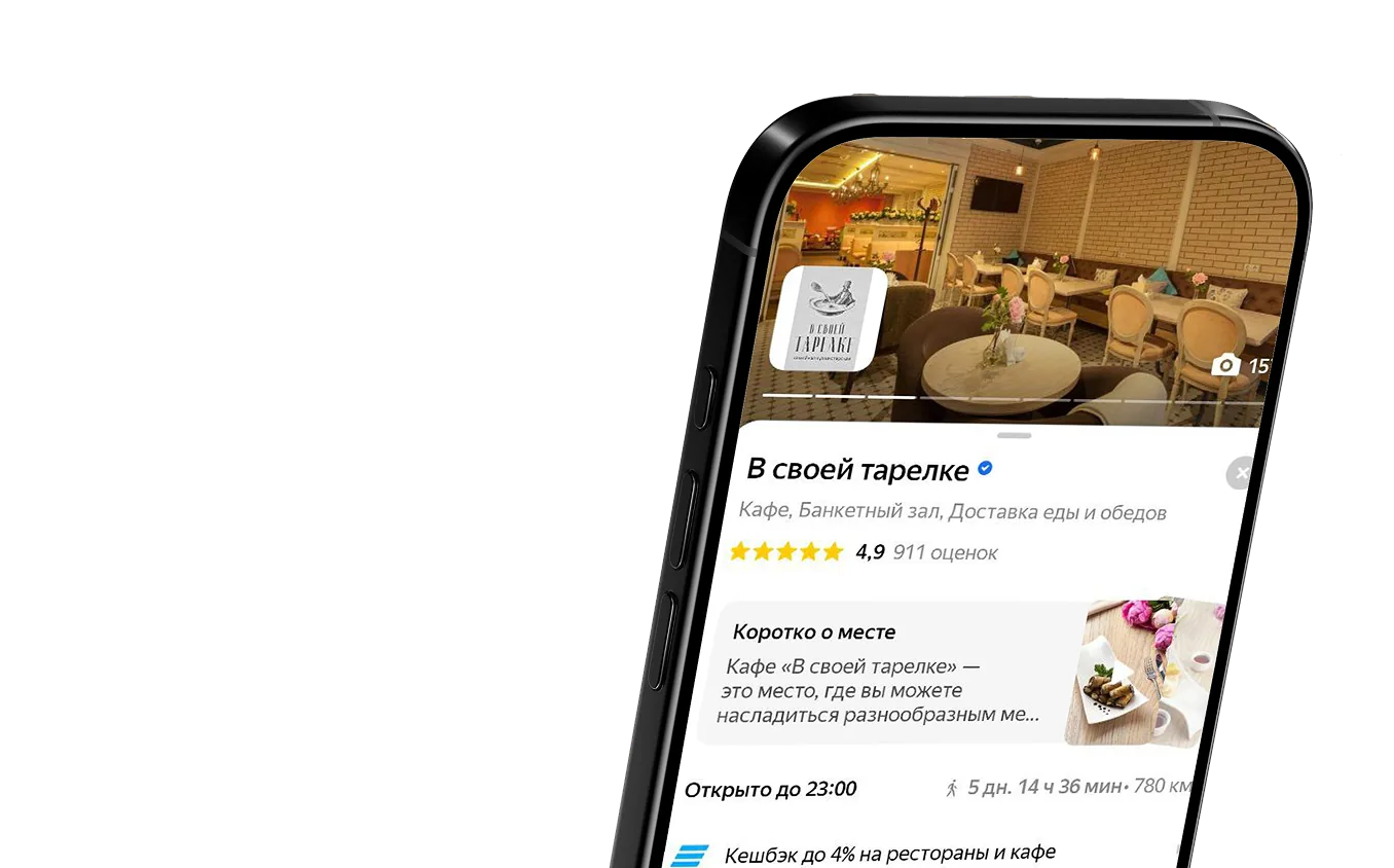 Yandex Maps profile example